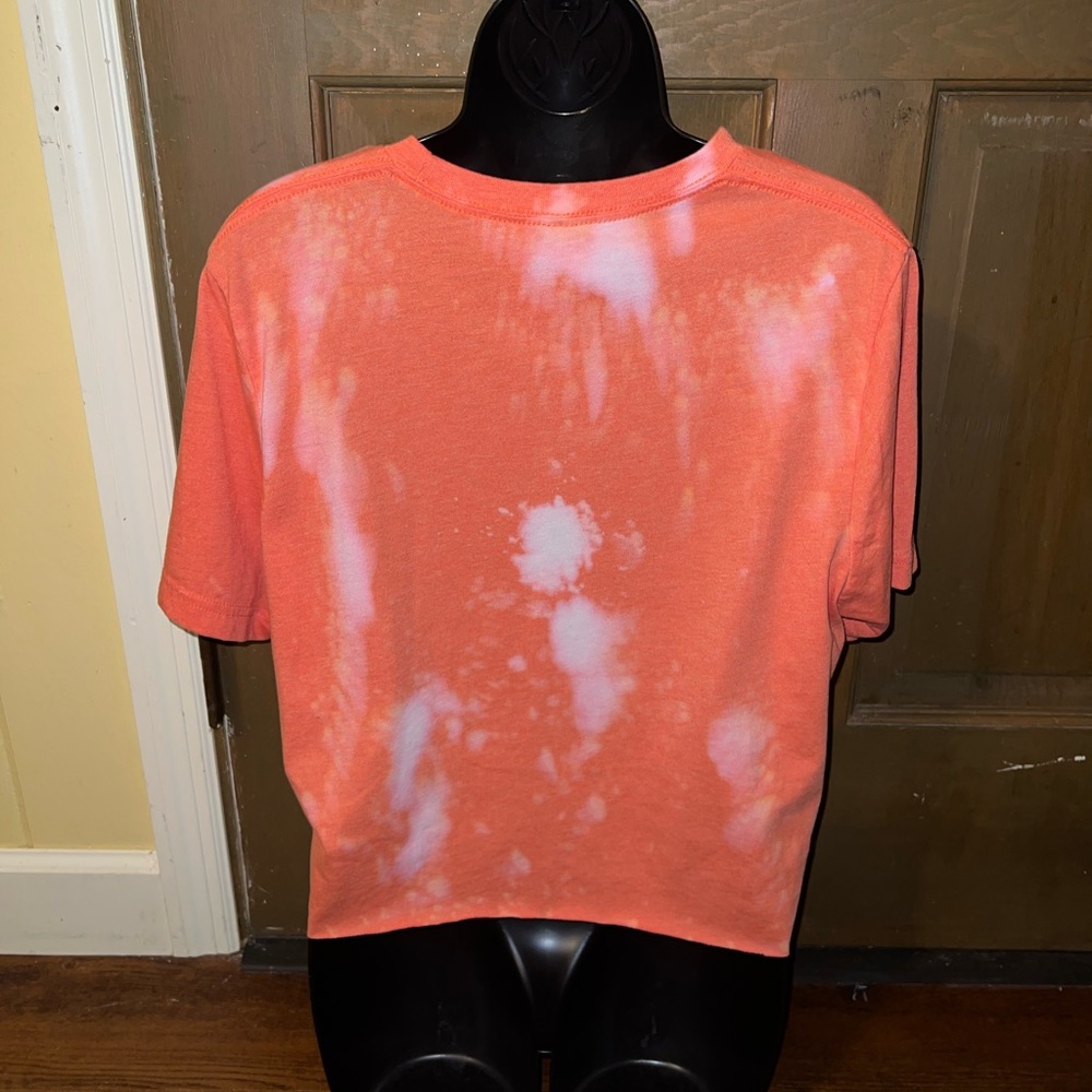 Bella Canvas Love Basketball Orange Coral Crop Boxy Short Sleeve T-Shirt Size L - Picture 7 of 9